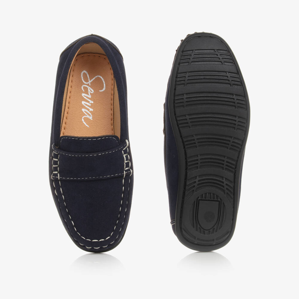 Sevva-لوفر جلد صناعي لون كحلي للأولاد | Childrensalon