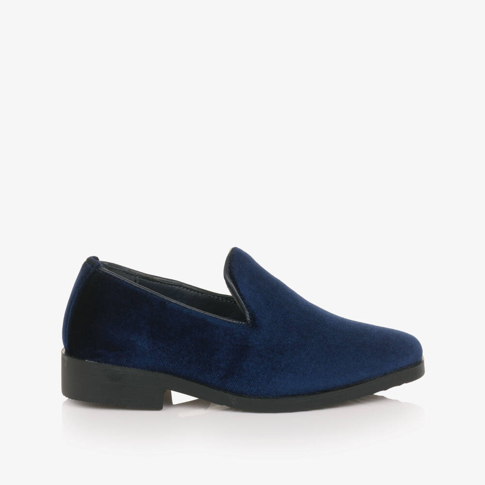 Sevva-Boys Royal Blue Velvet Loafers | Childrensalon