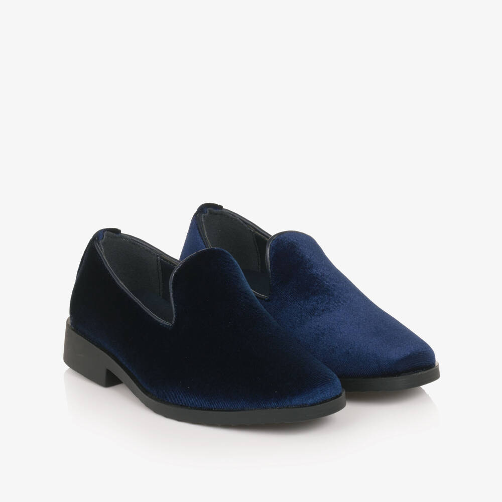 Sevva-Boys Royal Blue Velvet Loafers | Childrensalon