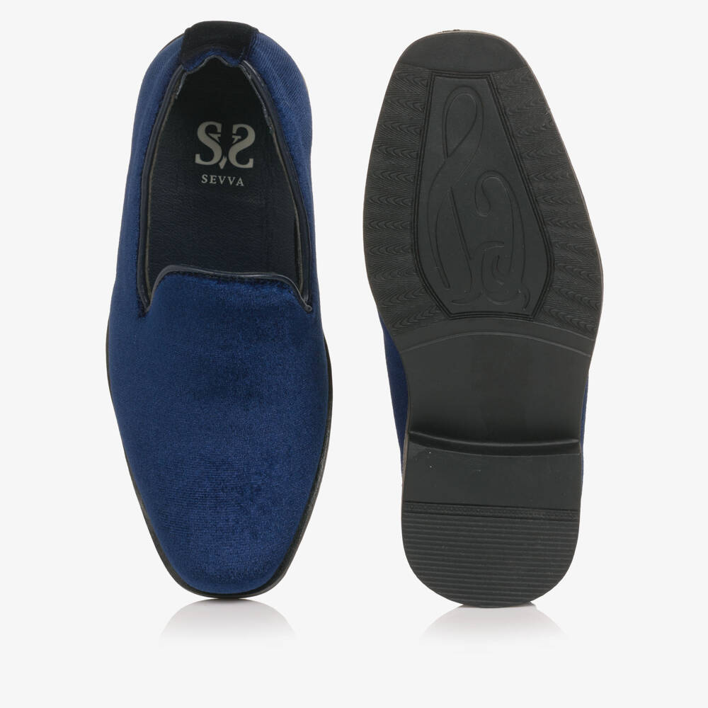 Sevva-Boys Royal Blue Velvet Loafers | Childrensalon