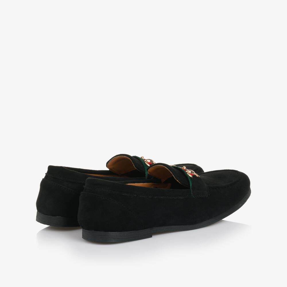 Sevva-Boys Smart Black Horsebit Loafers | Childrensalon