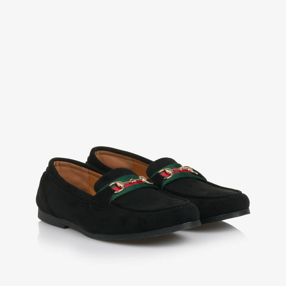 Sevva-Boys Smart Black Horsebit Loafers | Childrensalon