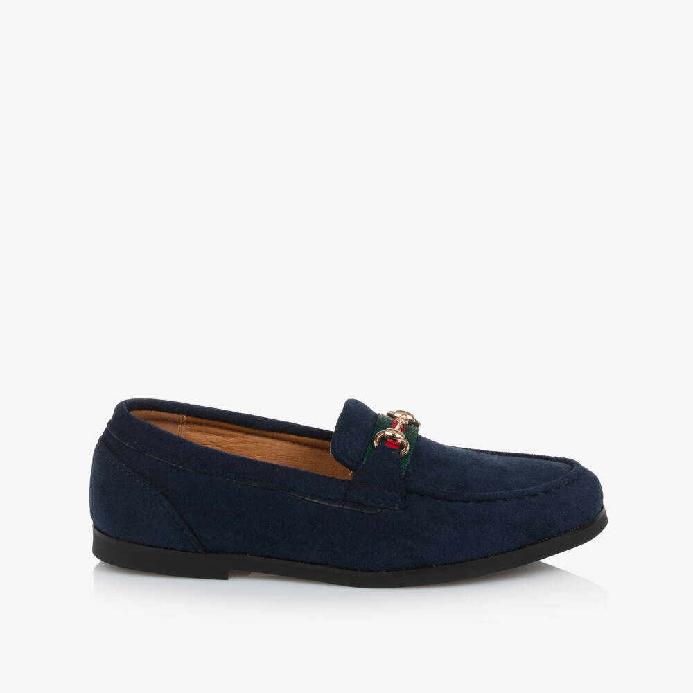 Sevva-Boys Smart Navy Blue Horsebit Loafers | Childrensalon