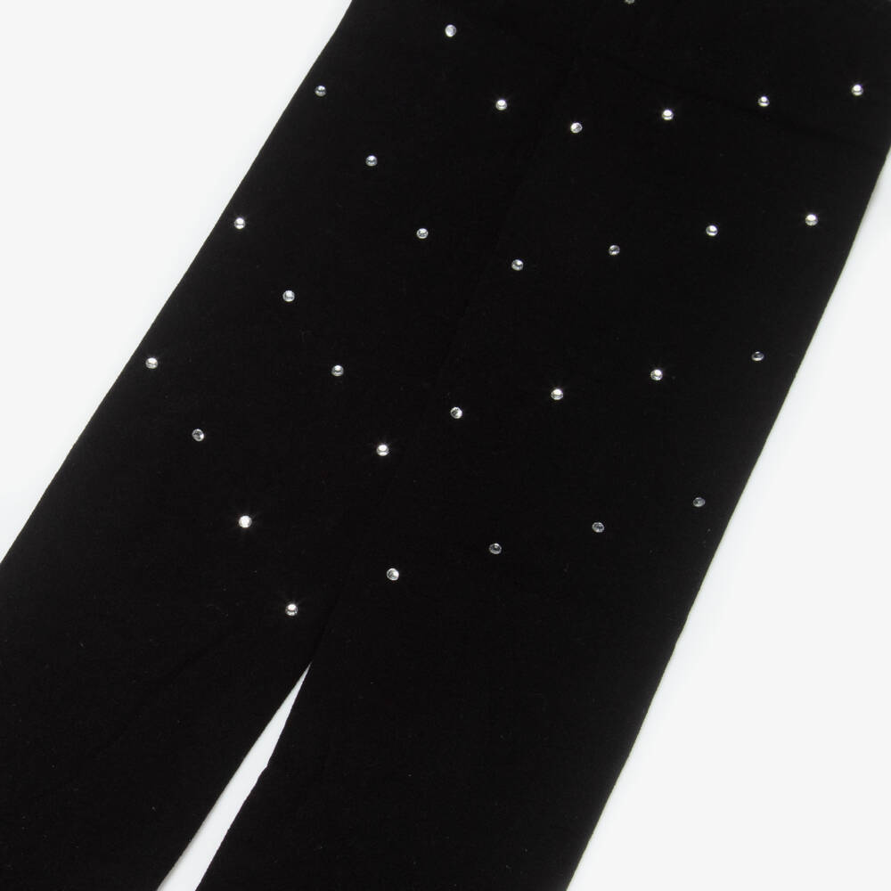 Sevva-Колготки черные полупрозрачные со стразами для девочек | Childrensalon