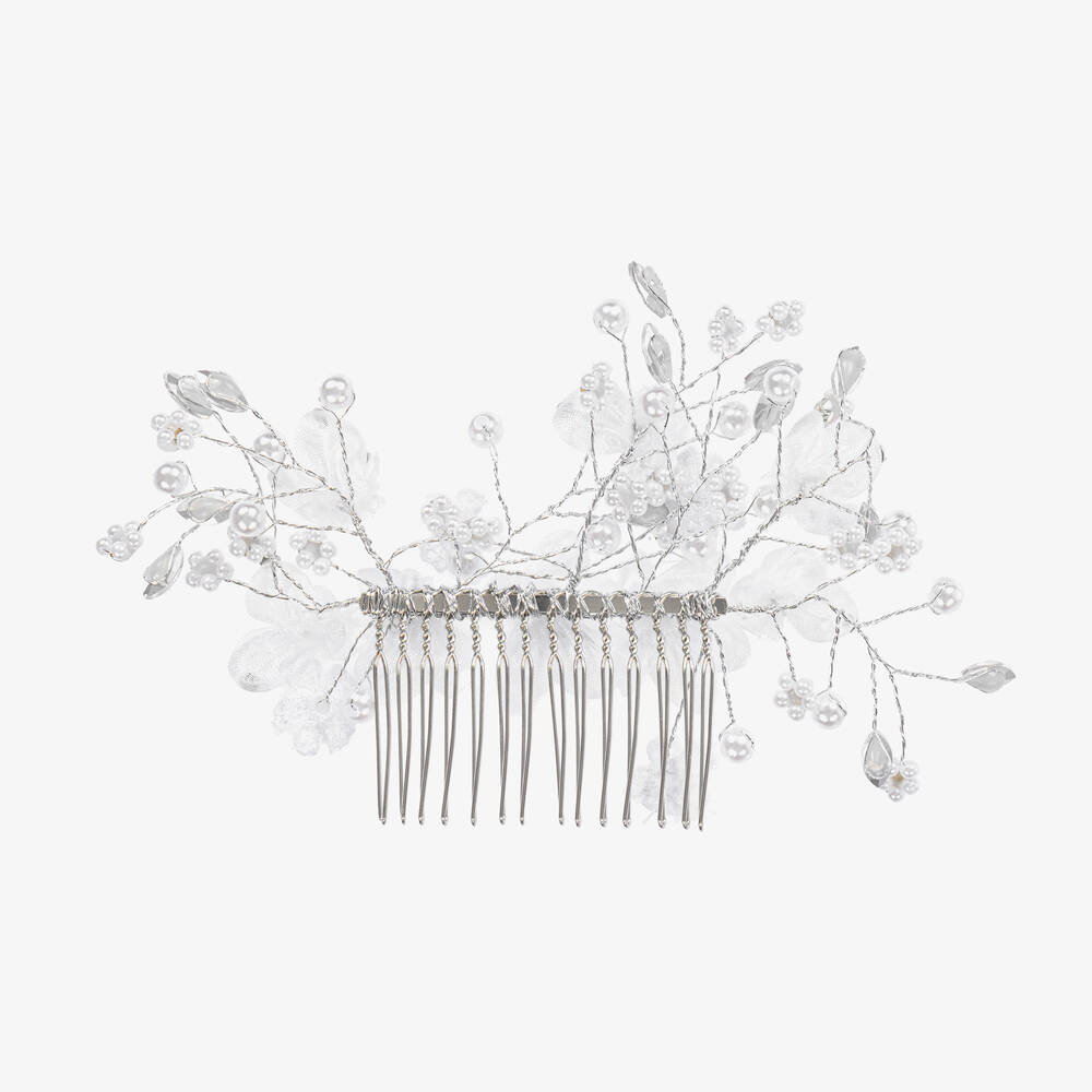 Sevva-Girls Flower & Diamanté Hair Comb (13cm) | Childrensalon