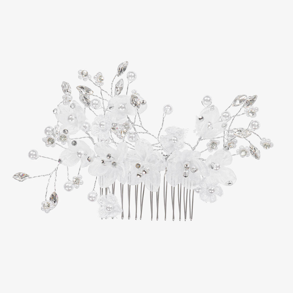 Sevva-Girls Flower & Diamanté Hair Comb (13cm) | Childrensalon