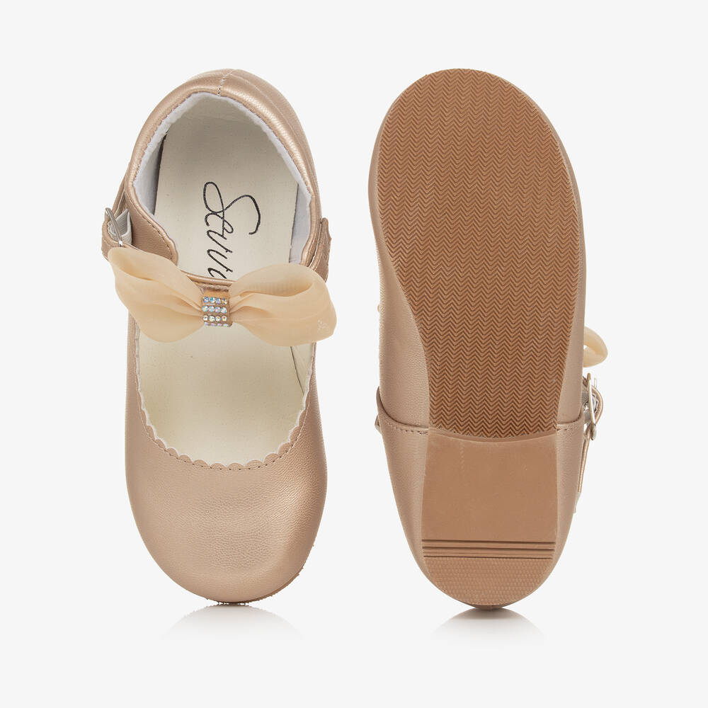 Sevva-Girls Gold Mary Jane Shoes | Childrensalon