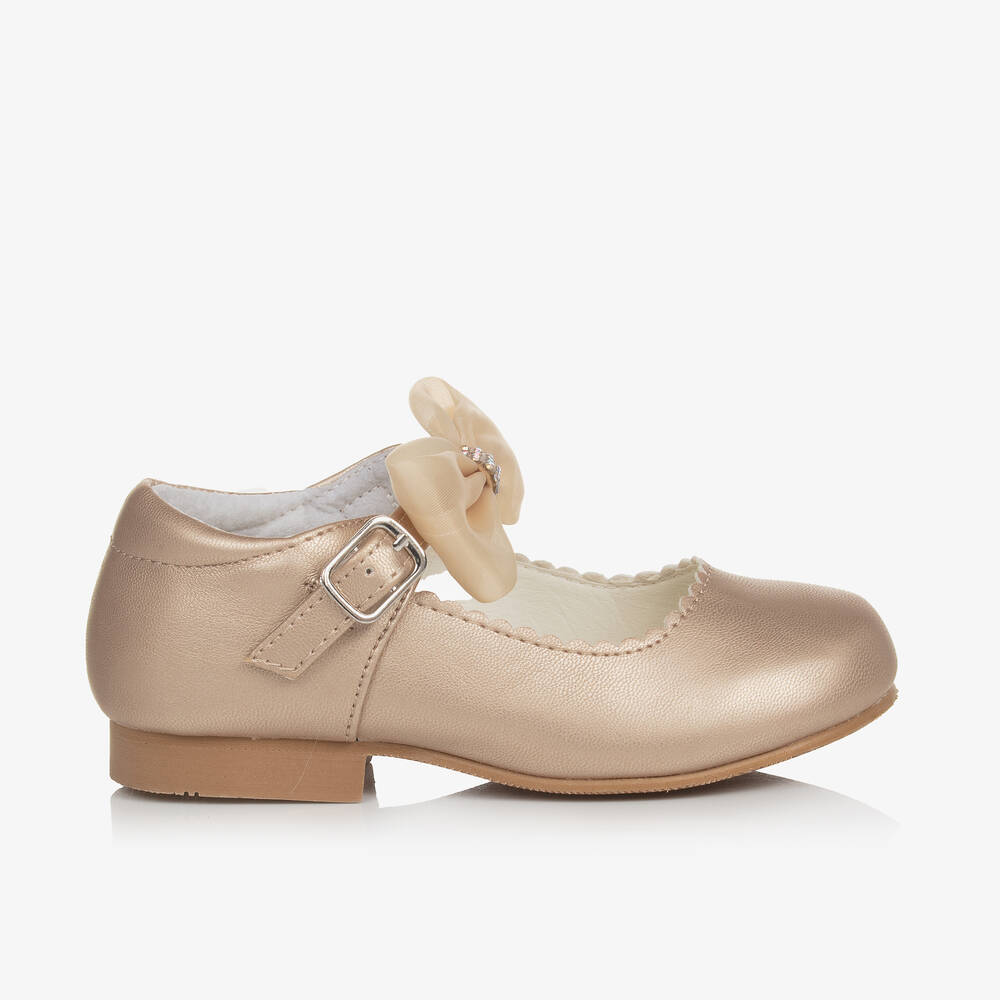 Sevva-Girls Gold Mary Jane Shoes | Childrensalon