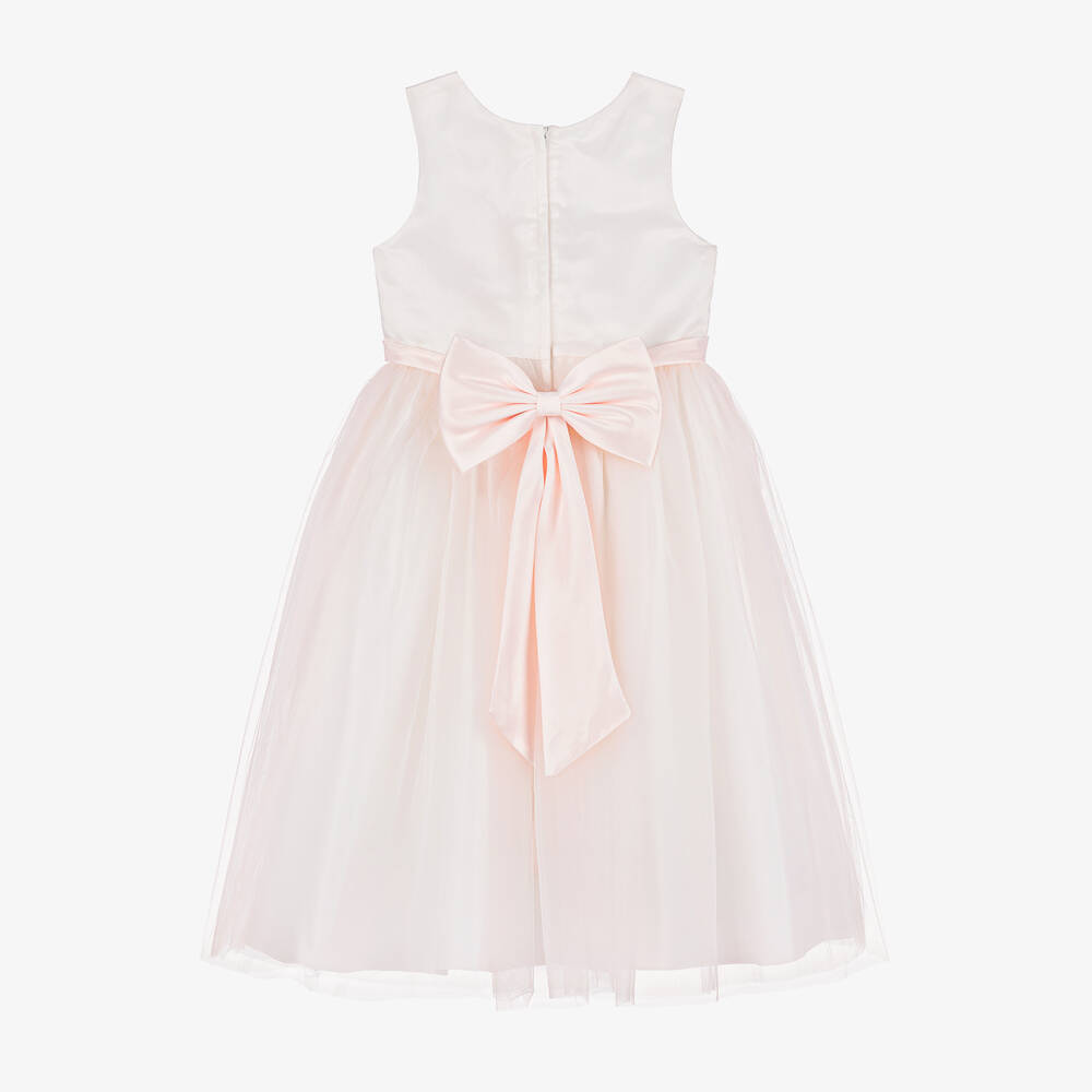 Sevva-Girls Pink Embroidered Tulle Dress | Childrensalon