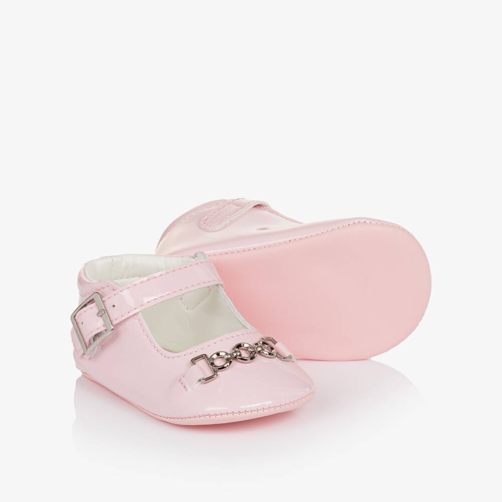 Sevva-حذاء ما قبل المشي جلد لامع لون زهري للبنات | Childrensalon