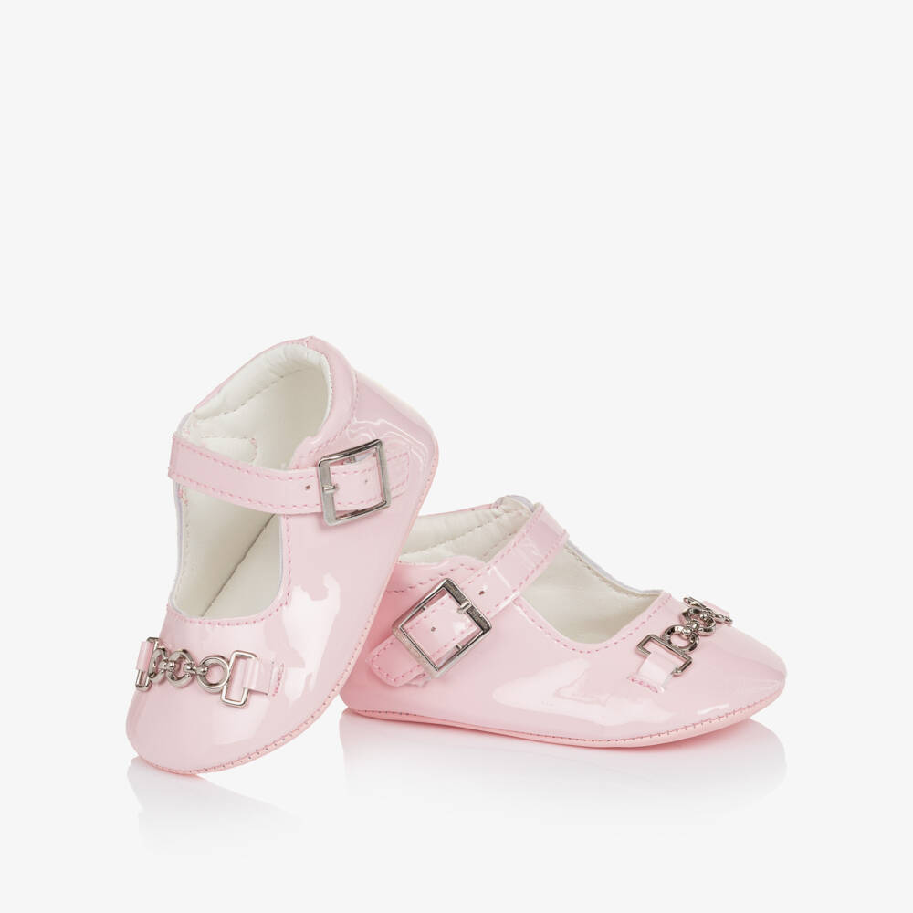 Sevva-حذاء ما قبل المشي جلد لامع لون زهري للبنات | Childrensalon