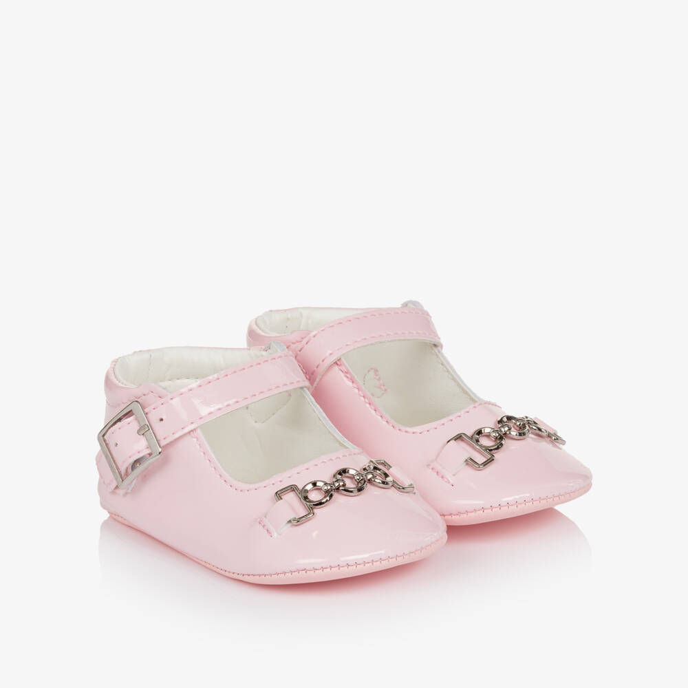 Sevva-حذاء ما قبل المشي جلد لامع لون زهري للبنات | Childrensalon