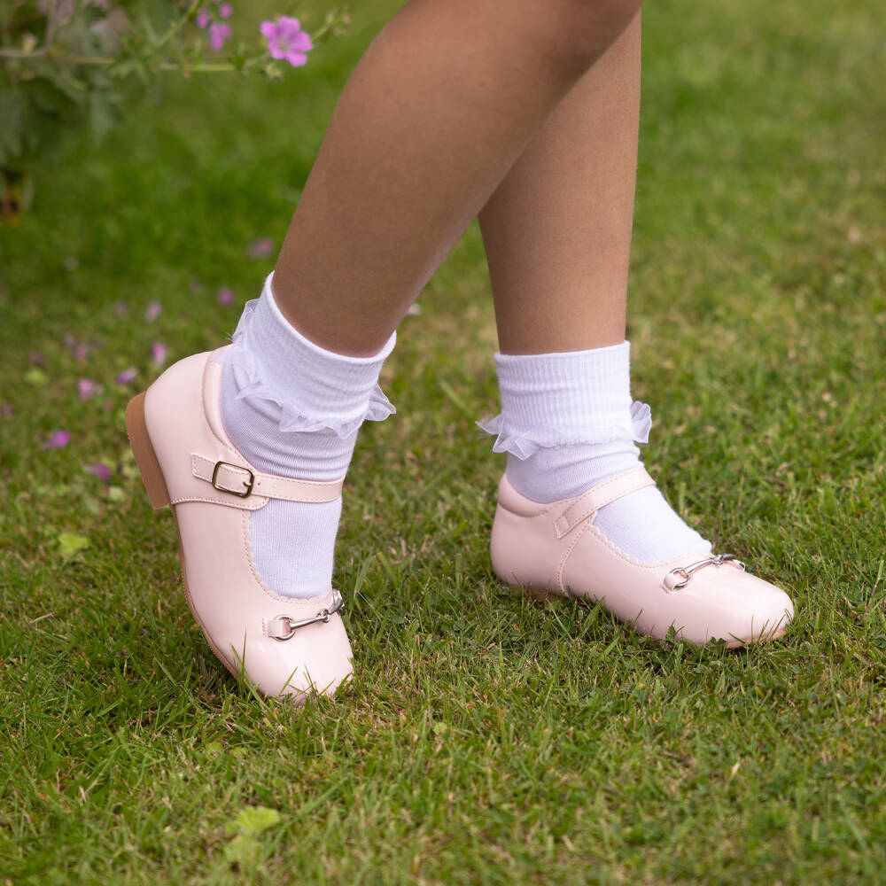 Sevva-حذاء جلد صناعي لامع لون زهري للبنات  | Childrensalon