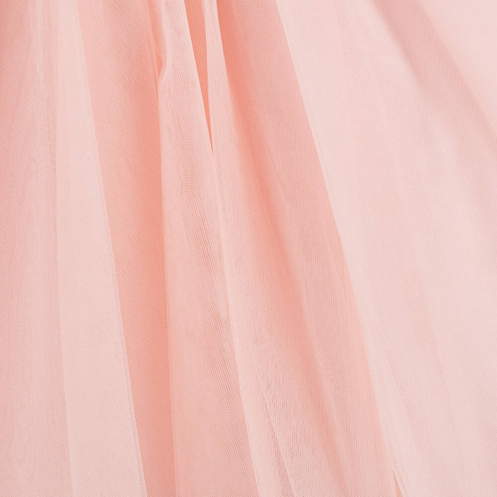 Sevva-Girls Pink Tulle Dress with Gold Embroidery | Childrensalon