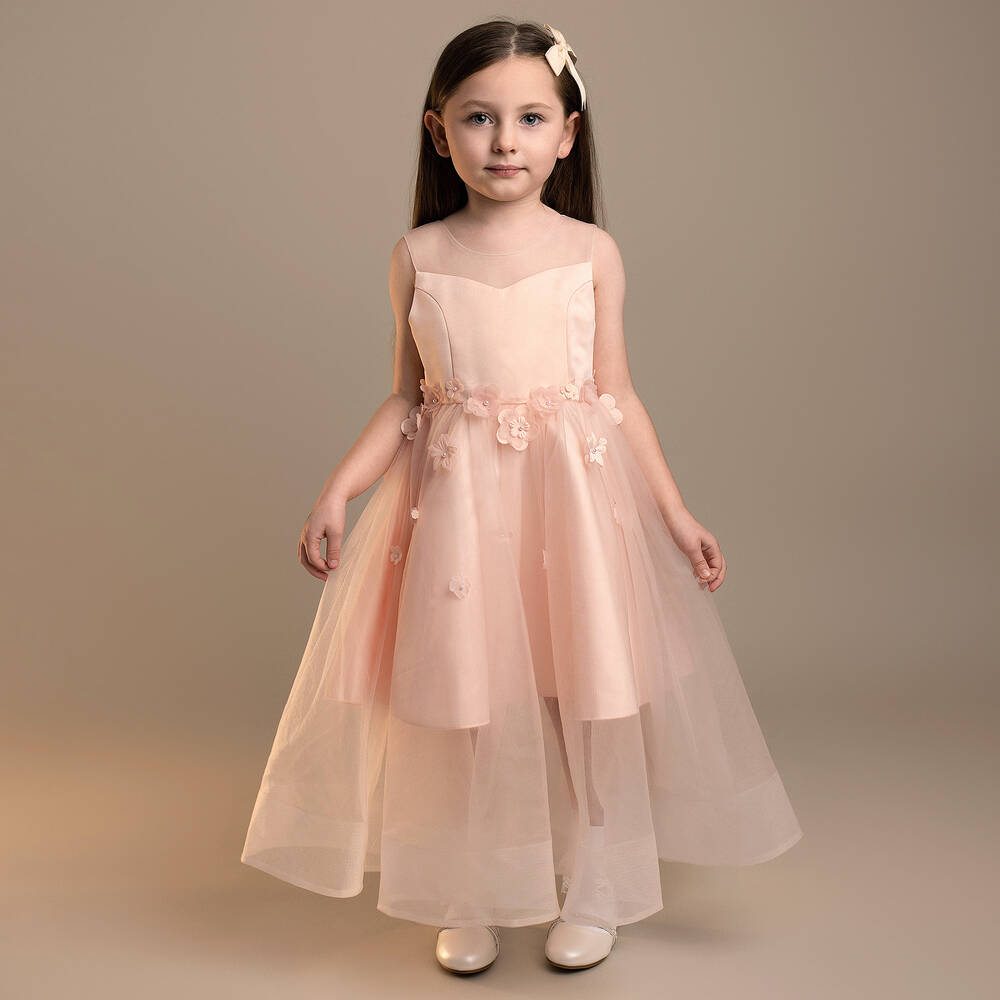 Sevva-فستان ساتان وتول لون زهري | Childrensalon