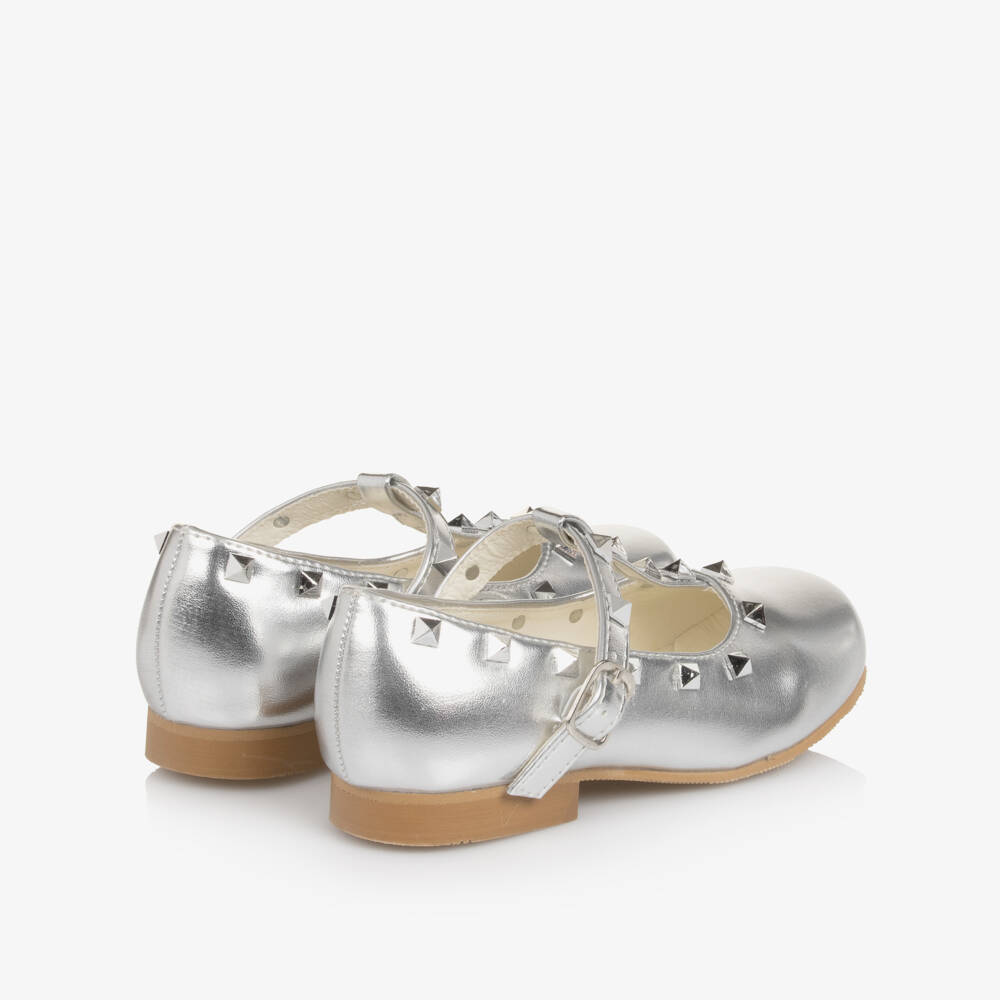 Sevva-حذاء بسير مرصع جلد صناعي لون فضي للبنات | Childrensalon
