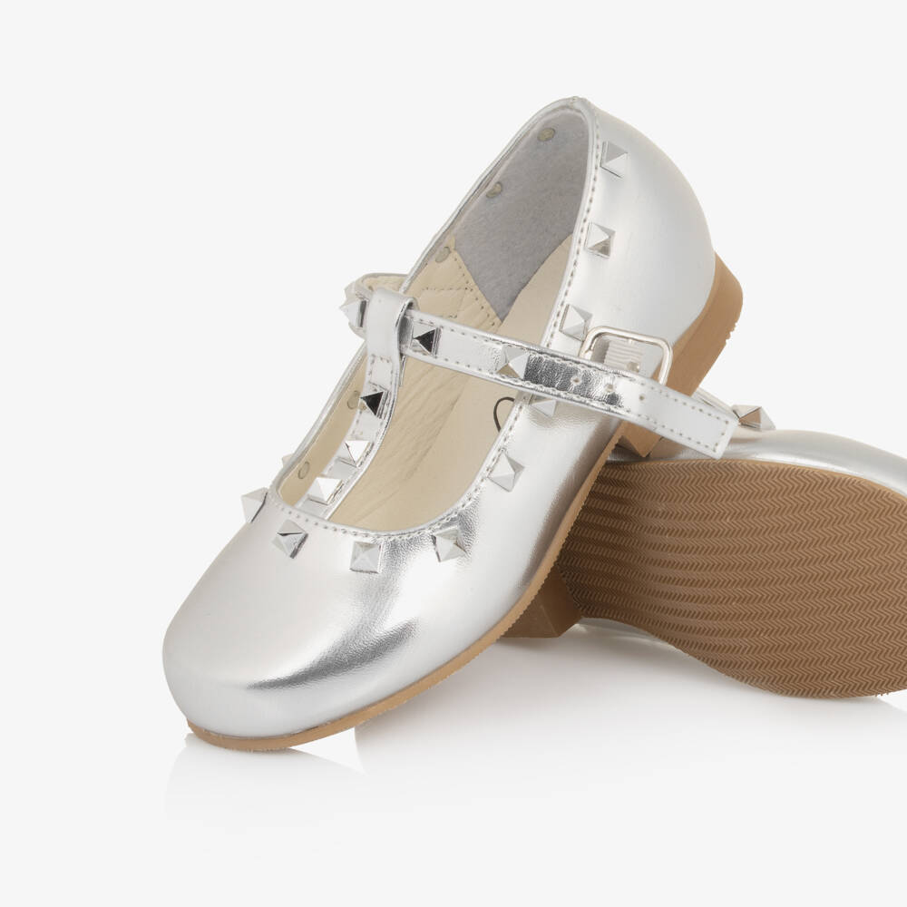 Sevva-حذاء بسير مرصع جلد صناعي لون فضي للبنات | Childrensalon