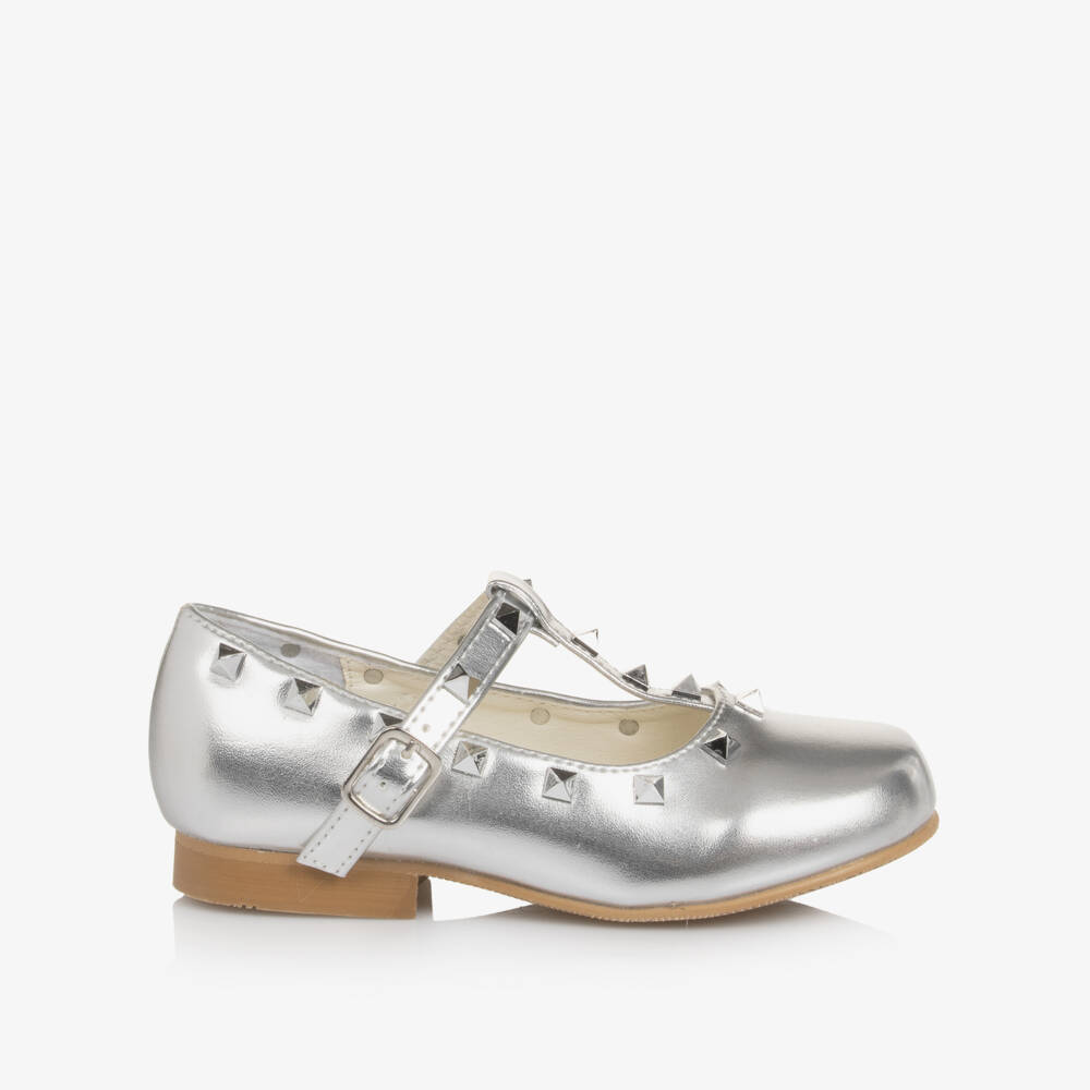 Sevva-حذاء بسير مرصع جلد صناعي لون فضي للبنات | Childrensalon