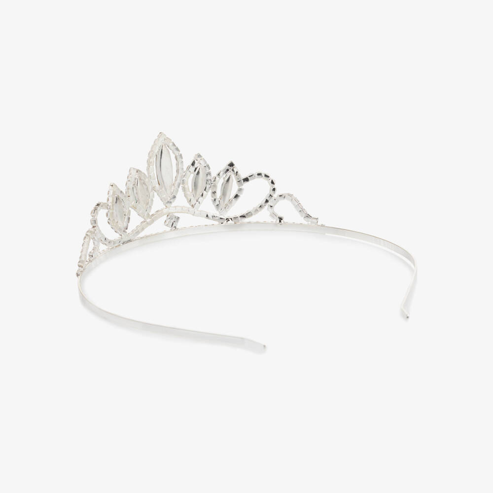 Sevva-Girls Silver Tiara Hairband with Diamanté & Crystals | Childrensalon
