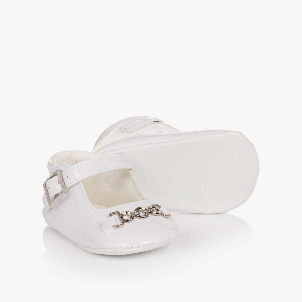 Sevva-Girls White Faux Patent Leather Pre-Walker Shoes | Childrensalon