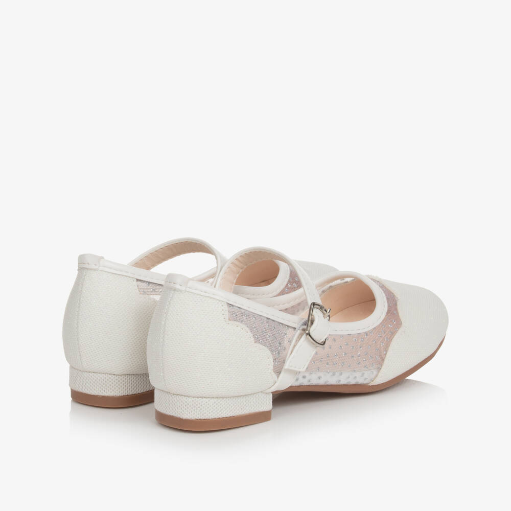 Sevva-Girls White Glitter Bar Shoes | Childrensalon