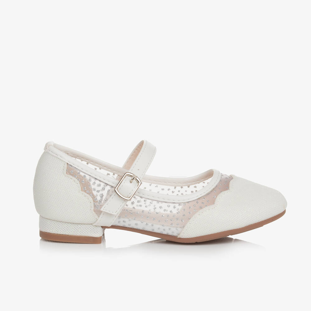 Sevva-Girls White Glitter Bar Shoes | Childrensalon