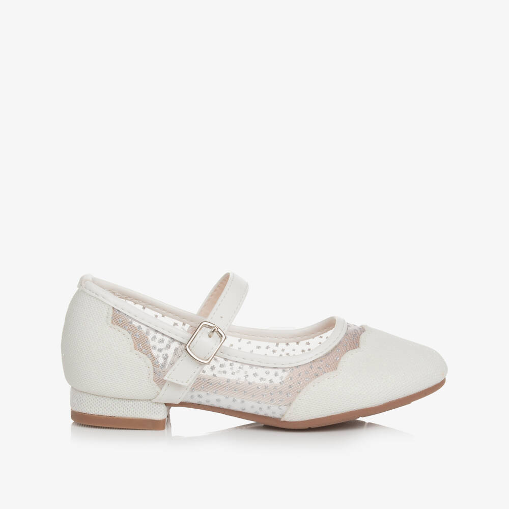 Sevva-Girls White Glitter Bar Shoes | Childrensalon