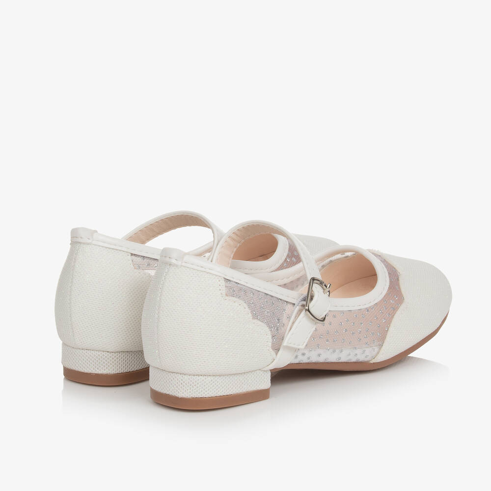 Sevva-Girls White Glitter Bar Shoes | Childrensalon