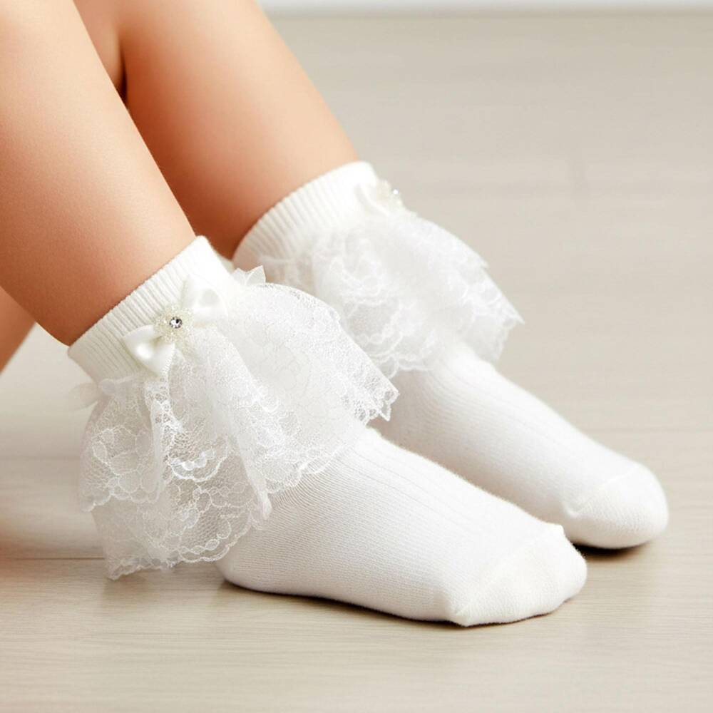 Sevva-Girls White Lace Ankle Socks | Childrensalon