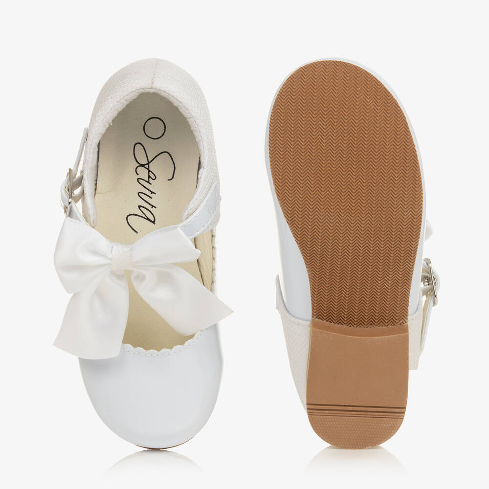 Sevva-Белые лакированные туфли из искусственной кожи с бантом | Childrensalon