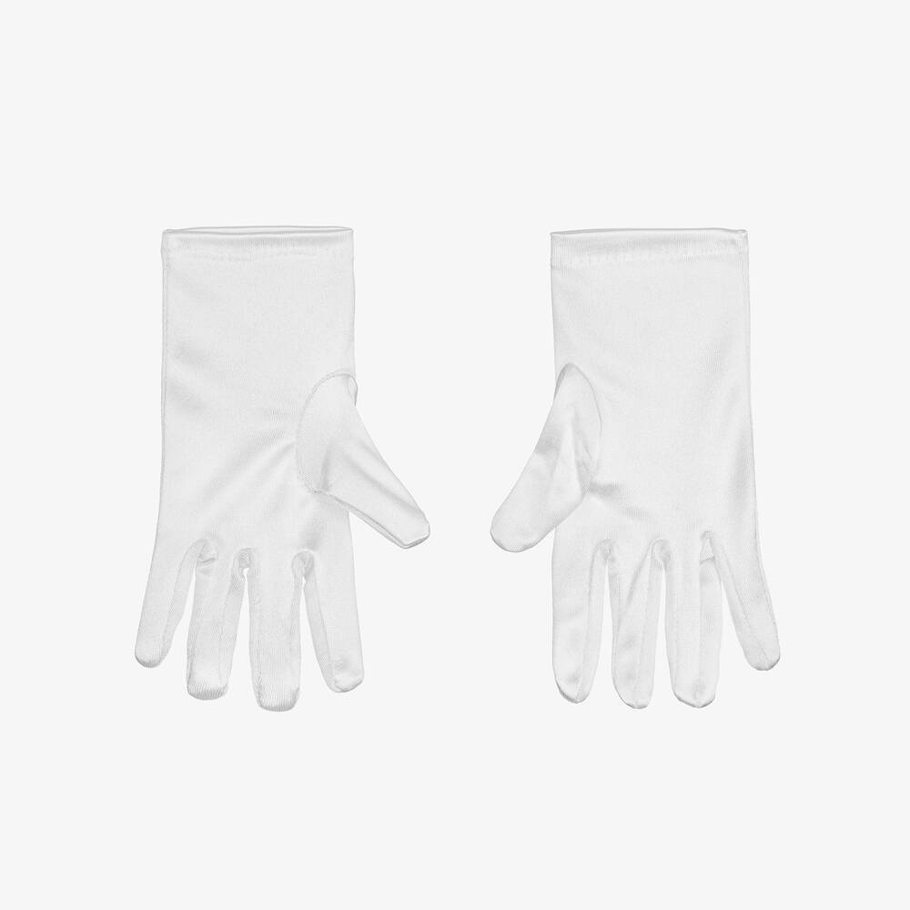 Sevva-Girls White Satin Ceremony Gloves | Childrensalon