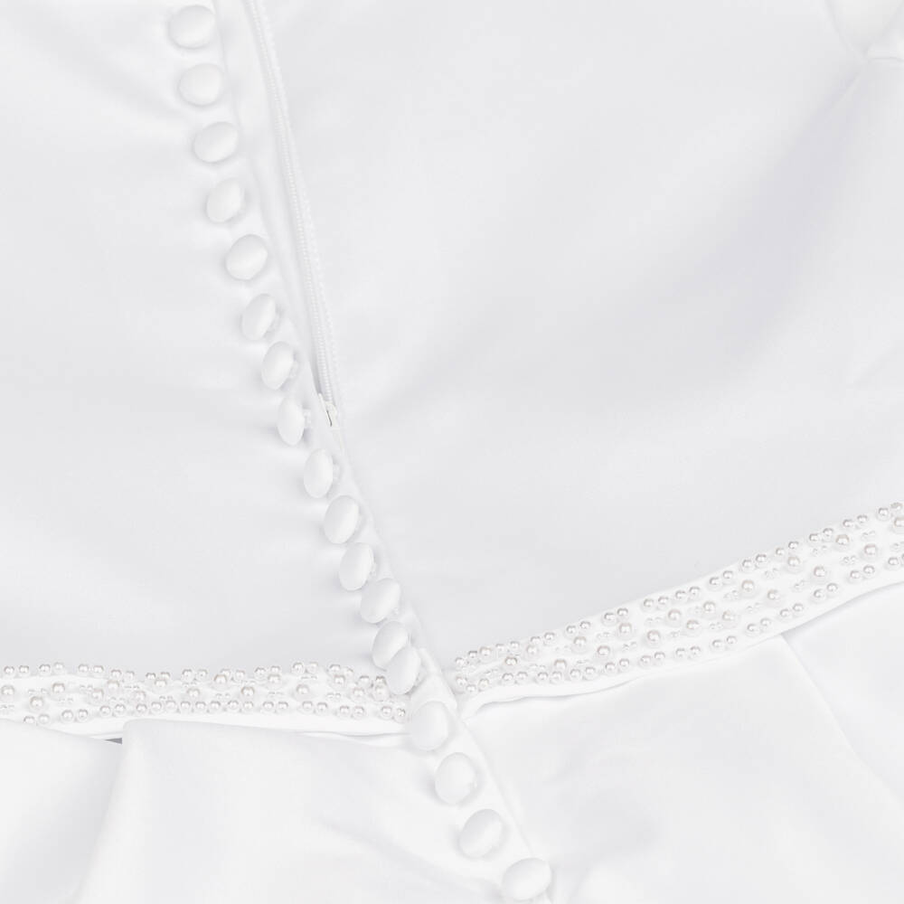 Sevva-فستان ساتان لون أبيض  | Childrensalon