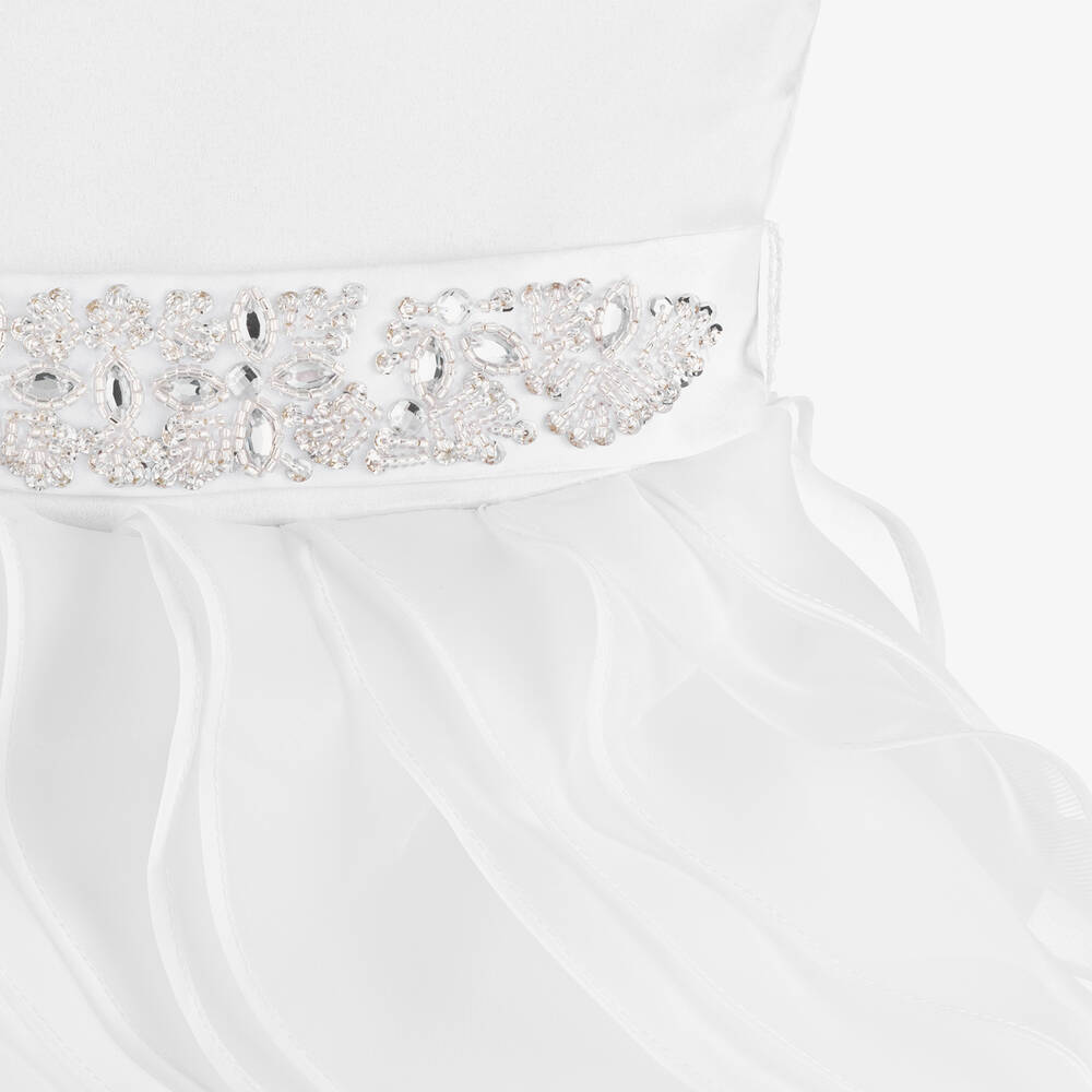 Sevva-Girls White Satin & Organza Dress | Childrensalon