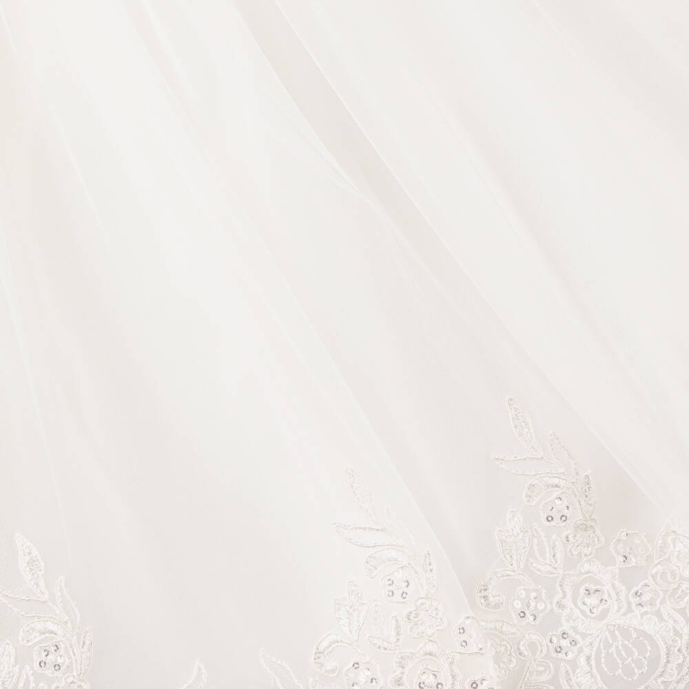 Sevva-Girls White Sleeveless Tulle & Lace Dress | Childrensalon