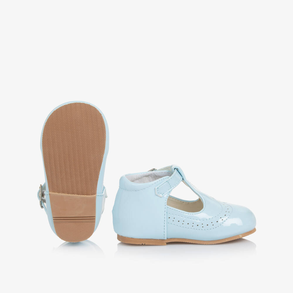 Sevva-Туфли для первых шагов голубые лакированные | Childrensalon
