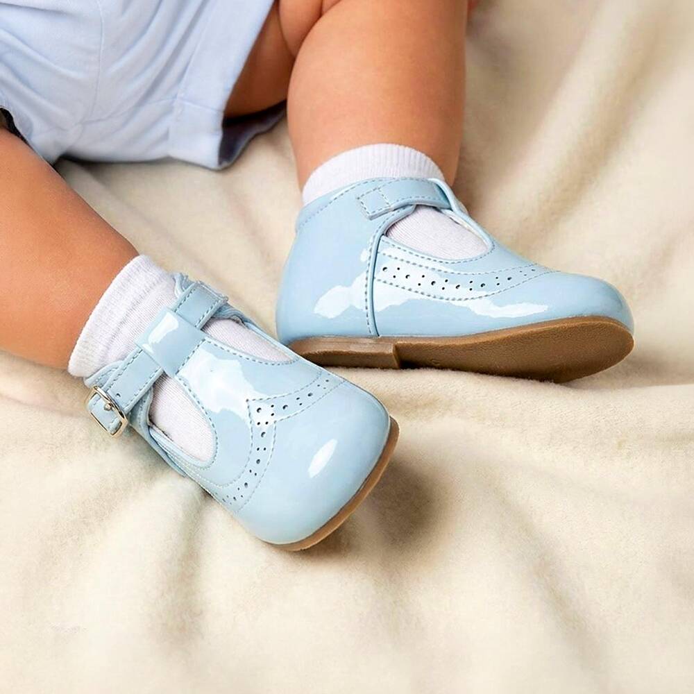 Sevva-Туфли для первых шагов голубые лакированные | Childrensalon