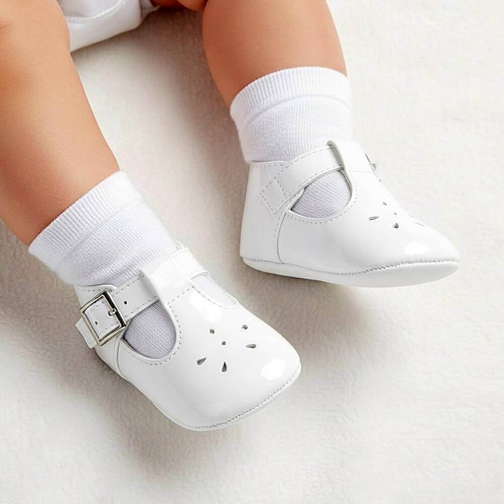 Sevva-White Faux Patent Leather Pre-Walkers | Childrensalon