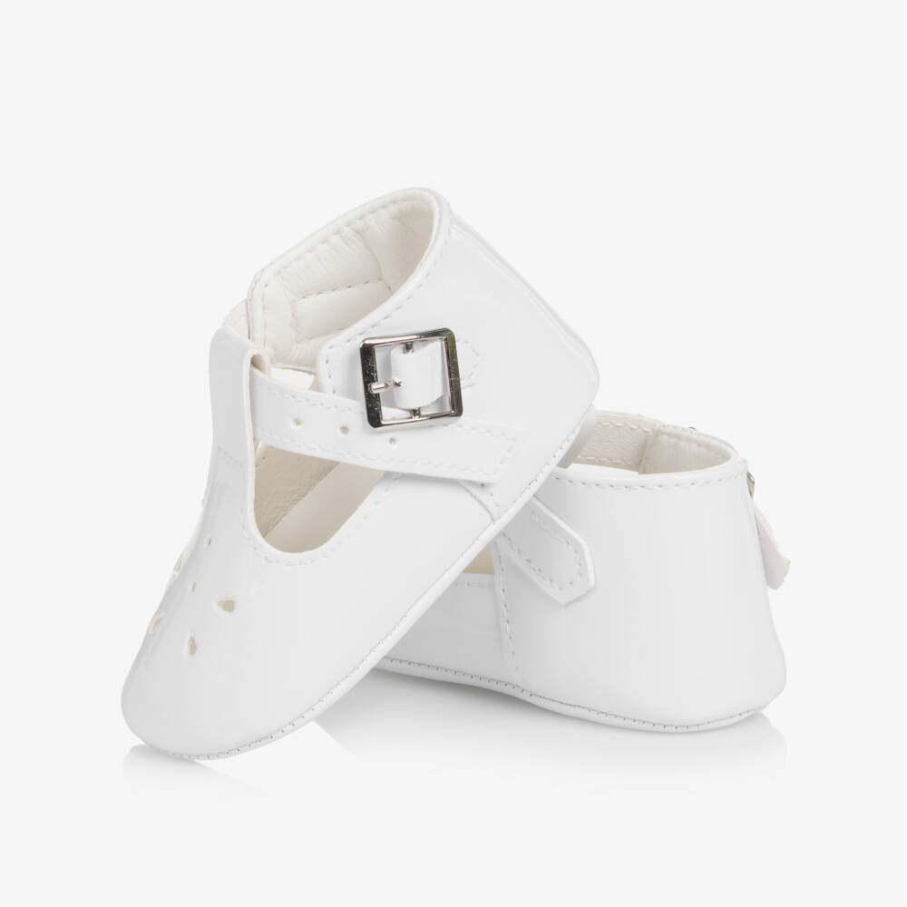 Sevva-White Faux Patent Leather Pre-Walkers | Childrensalon