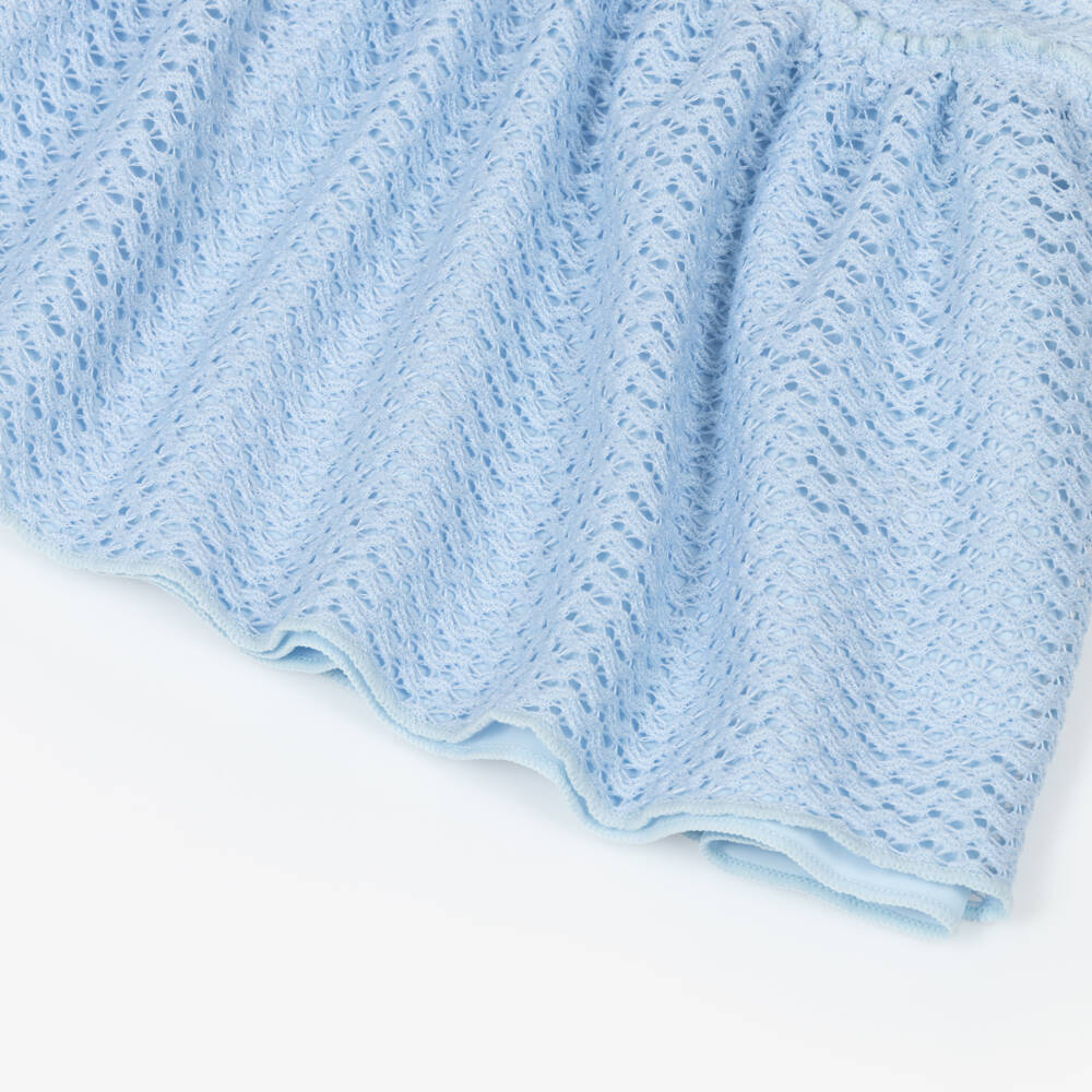 Shade Critters-Girls Blue Crochet Beach Shorts Set | Childrensalon