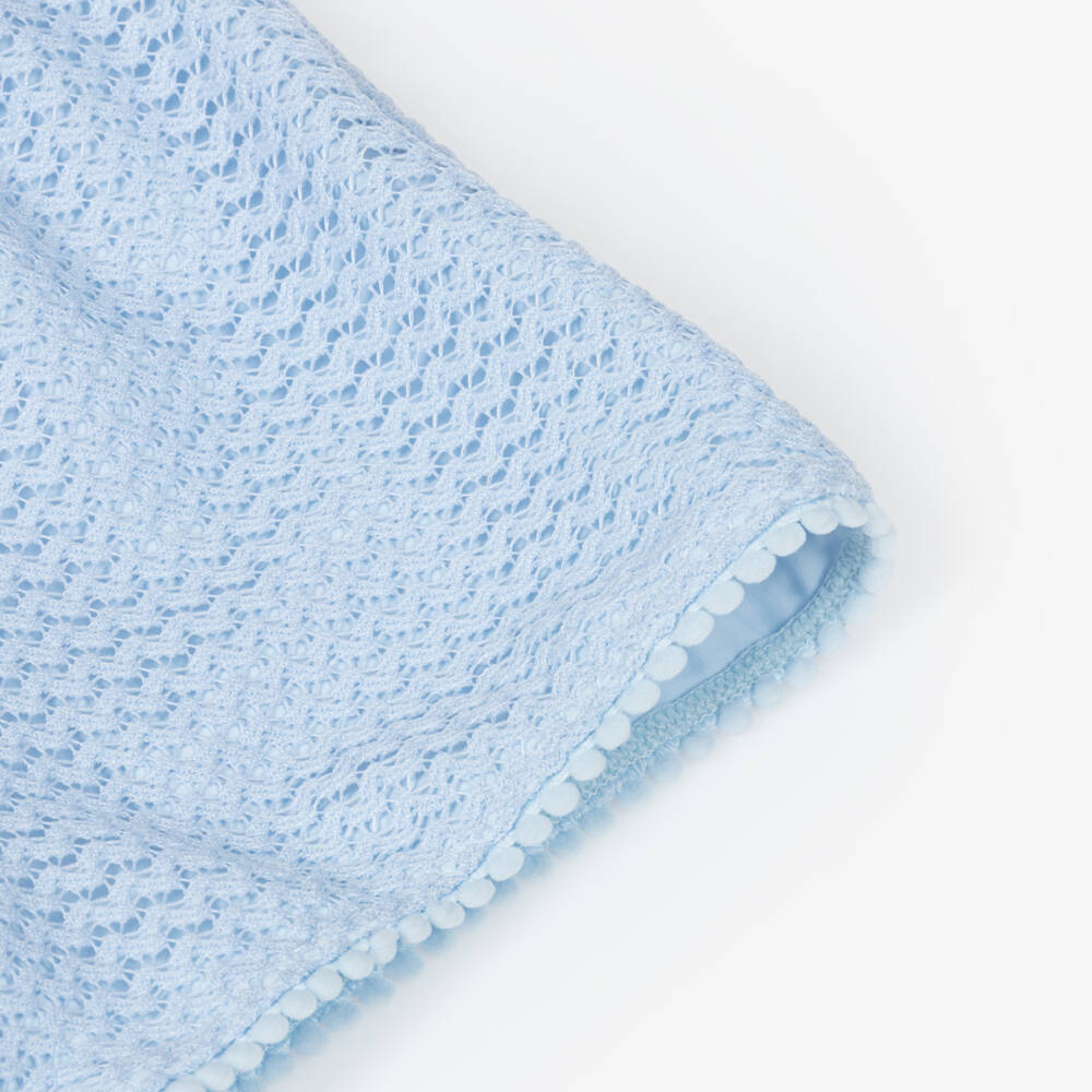 Shade Critters-Girls Blue Crochet Beach Shorts Set | Childrensalon