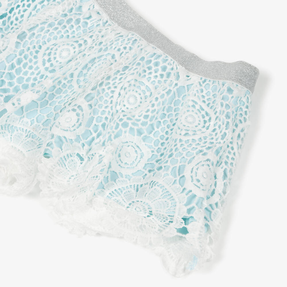 Shade Critters-طقم سباحة بطبعة بحر ية لون أزرق وأبيض للبنات (UPF50+) | Childrensalon