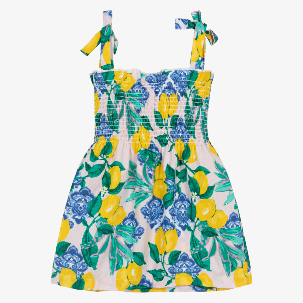 Shade Critters-Girls Blue & Yellow Lemon Print Dress | Childrensalon