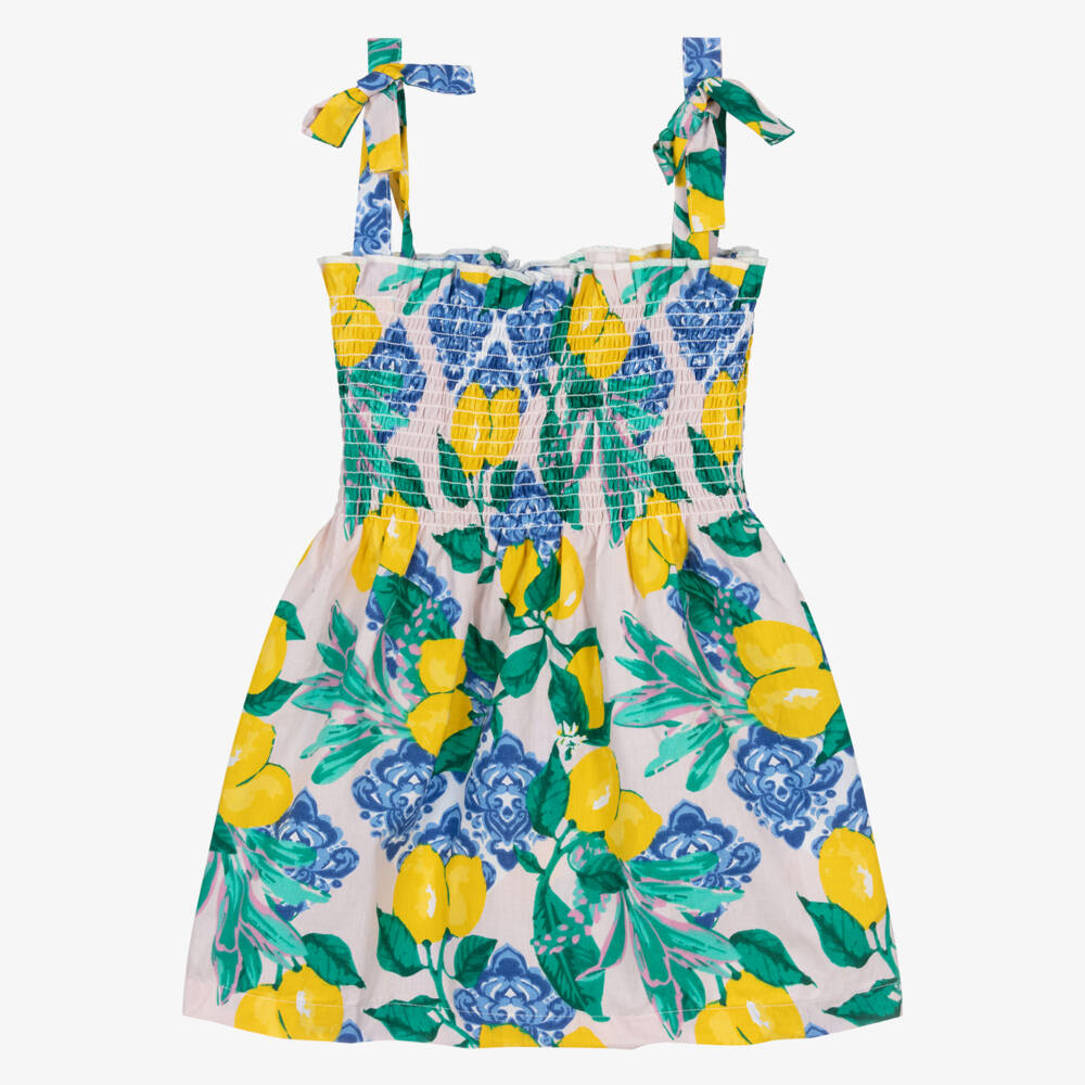 Shade Critters-Girls Blue & Yellow Lemon Print Dress | Childrensalon