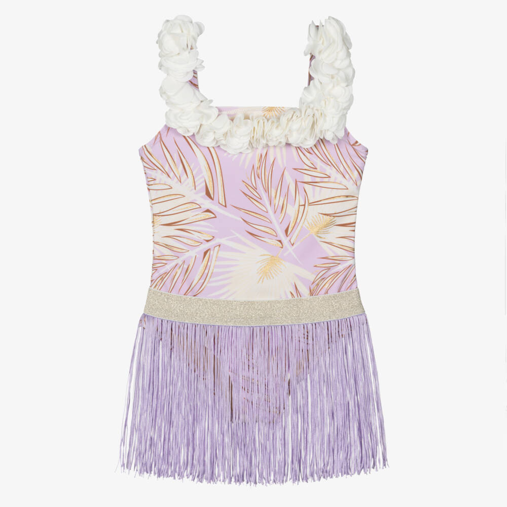 Shade Critters-طقم مايوه وتنورة هولا لون بنفسجي ليلكي للبنات (UPF50+) | Childrensalon