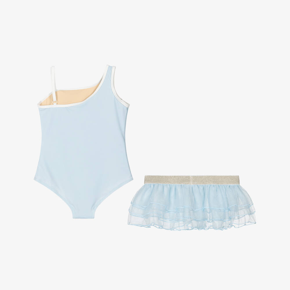 Shade Critters-Girls Pale Blue Swimsuit & Tulle Skirt Set (UPF50+) | Childrensalon