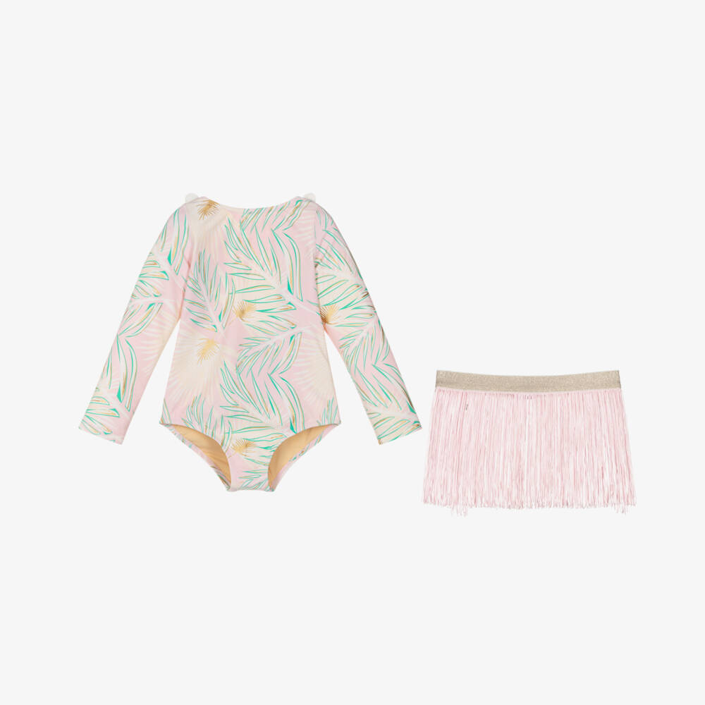 Shade Critters-Купальник и юбка бледно-розовый для девочек (UPF50+) | Childrensalon