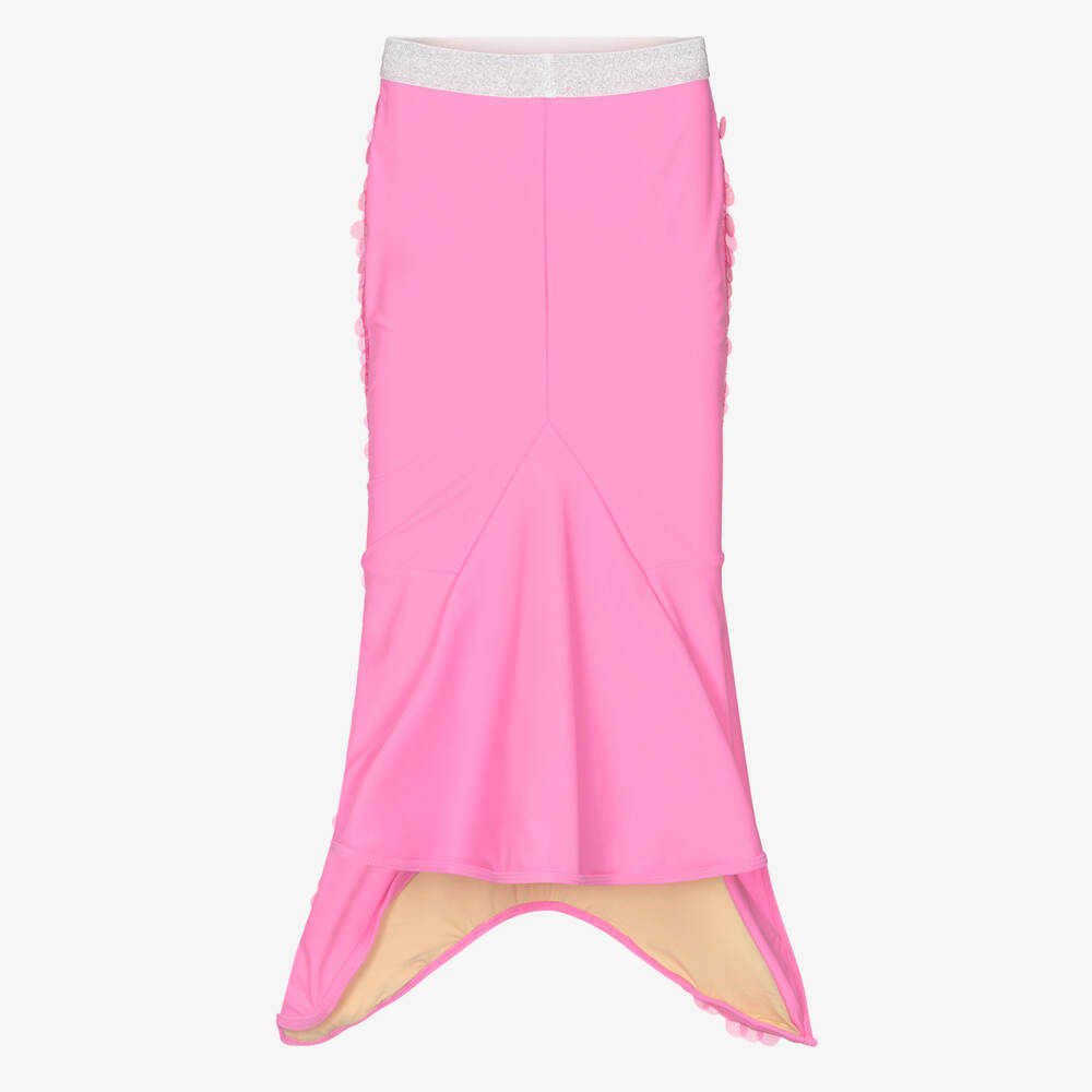 Shade Critters-Girls Pink Shimmering Sequin Mermaid Tail Skirt (UPF50+) | Childrensalon