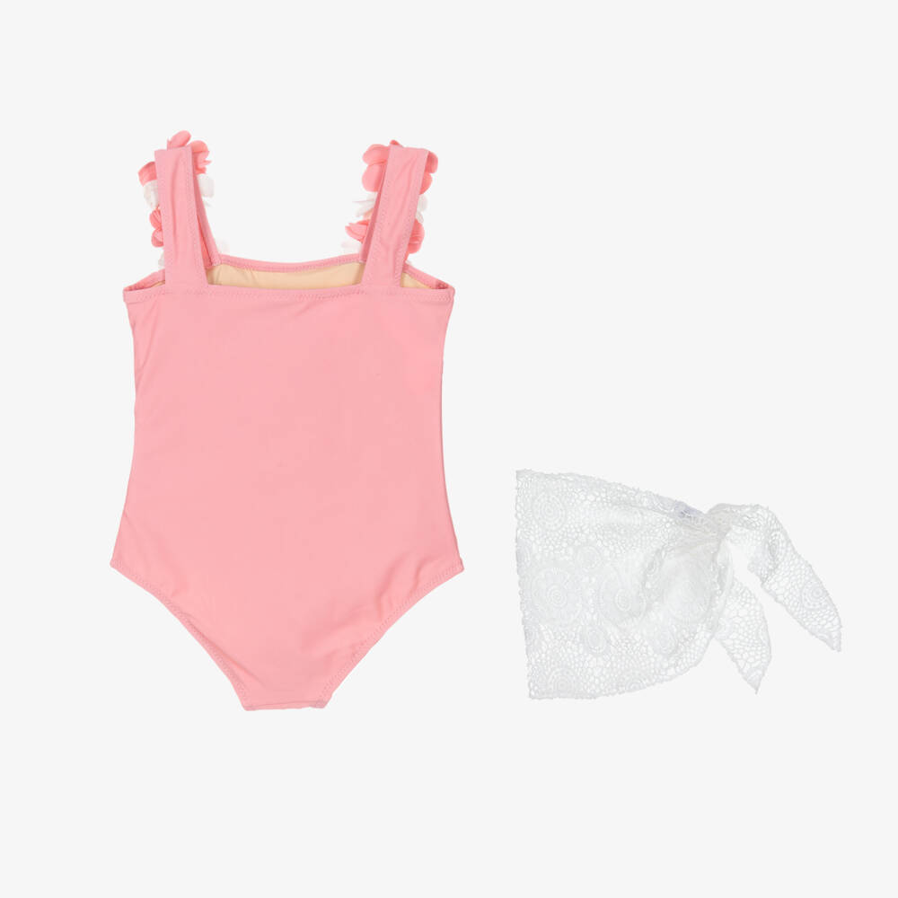 Shade Critters-طقم مايوه وسارونغ لون زهري (+UPF50) | Childrensalon