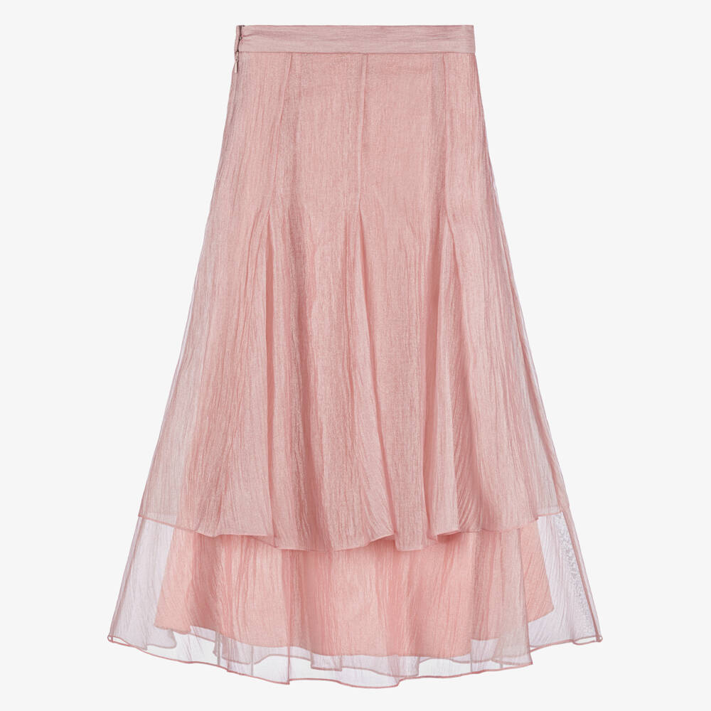 Shatha Essa-Макси юбка розовая из креп шифона для девочек | Childrensalon