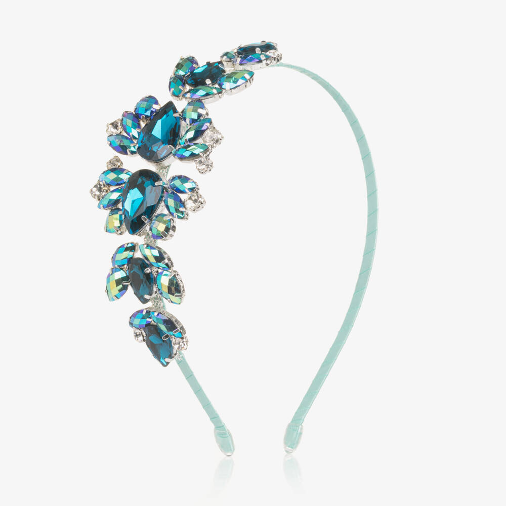 Sienna Likes To Party-Girls Blue & Green Rhinestone Hairband | Childrensalon